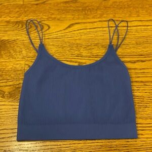 Aritzia Sunday Best Ribbed Bralette in Blue - Size Small